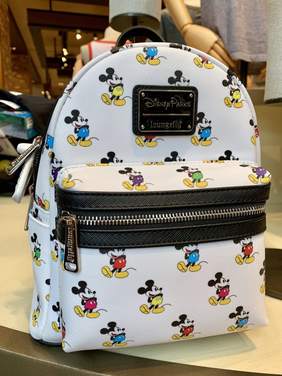Mutli-Colored Mickey Mouse Loungefly Backpack and Wallet Disneyland Resort