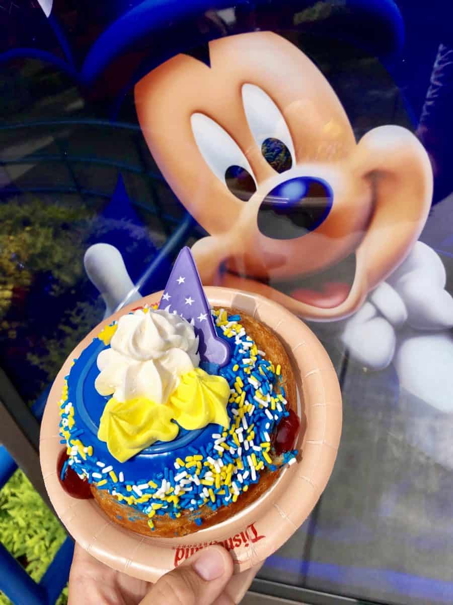 Sorcerer Mickey Shake and LemonBlueberryMagic Donald Duck Butt Donut Schmoozies Disney California Adventure