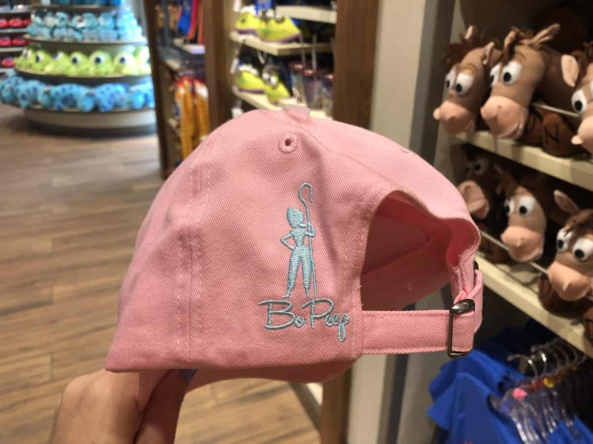 Back of Bo Peep Hat with Blue "Bo Peep" written and her silhouette