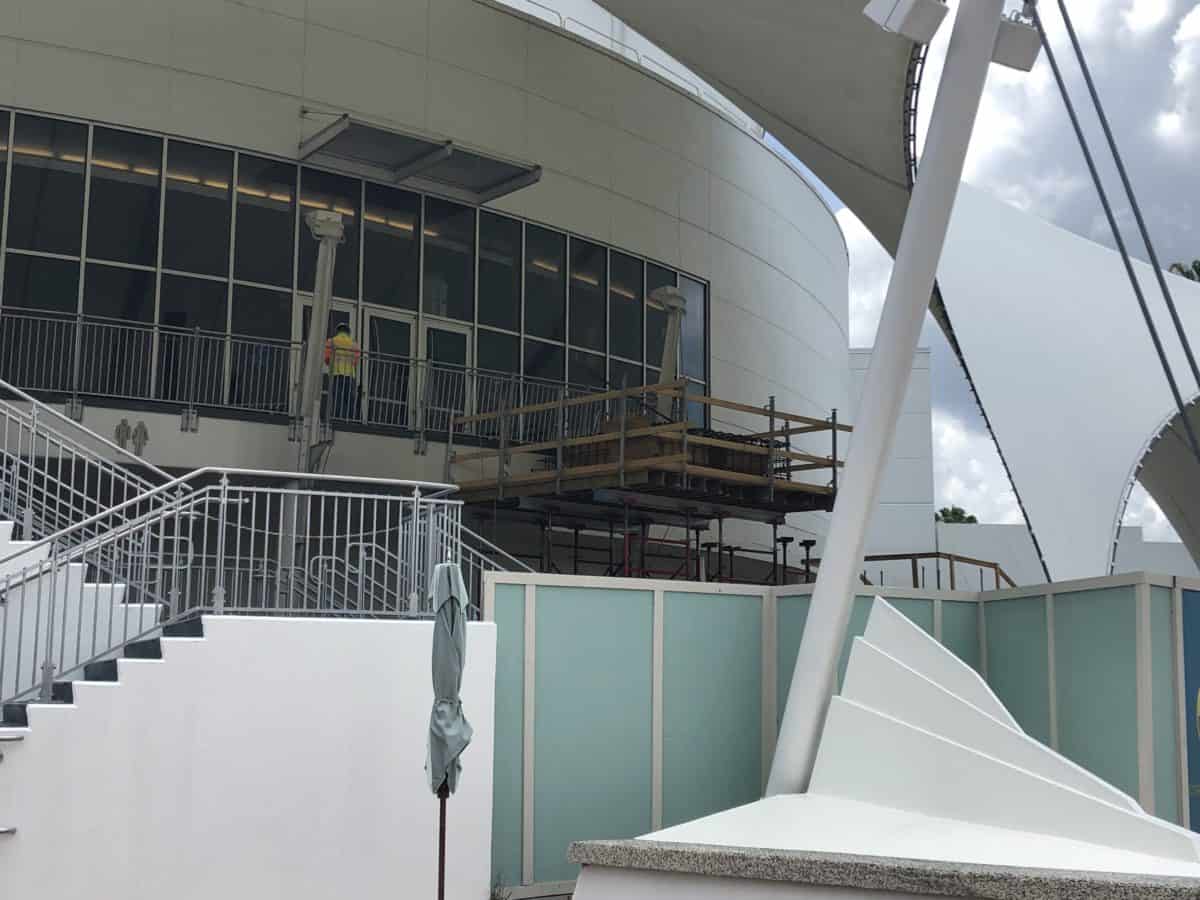 crew working on Cirque du Soleil stairs