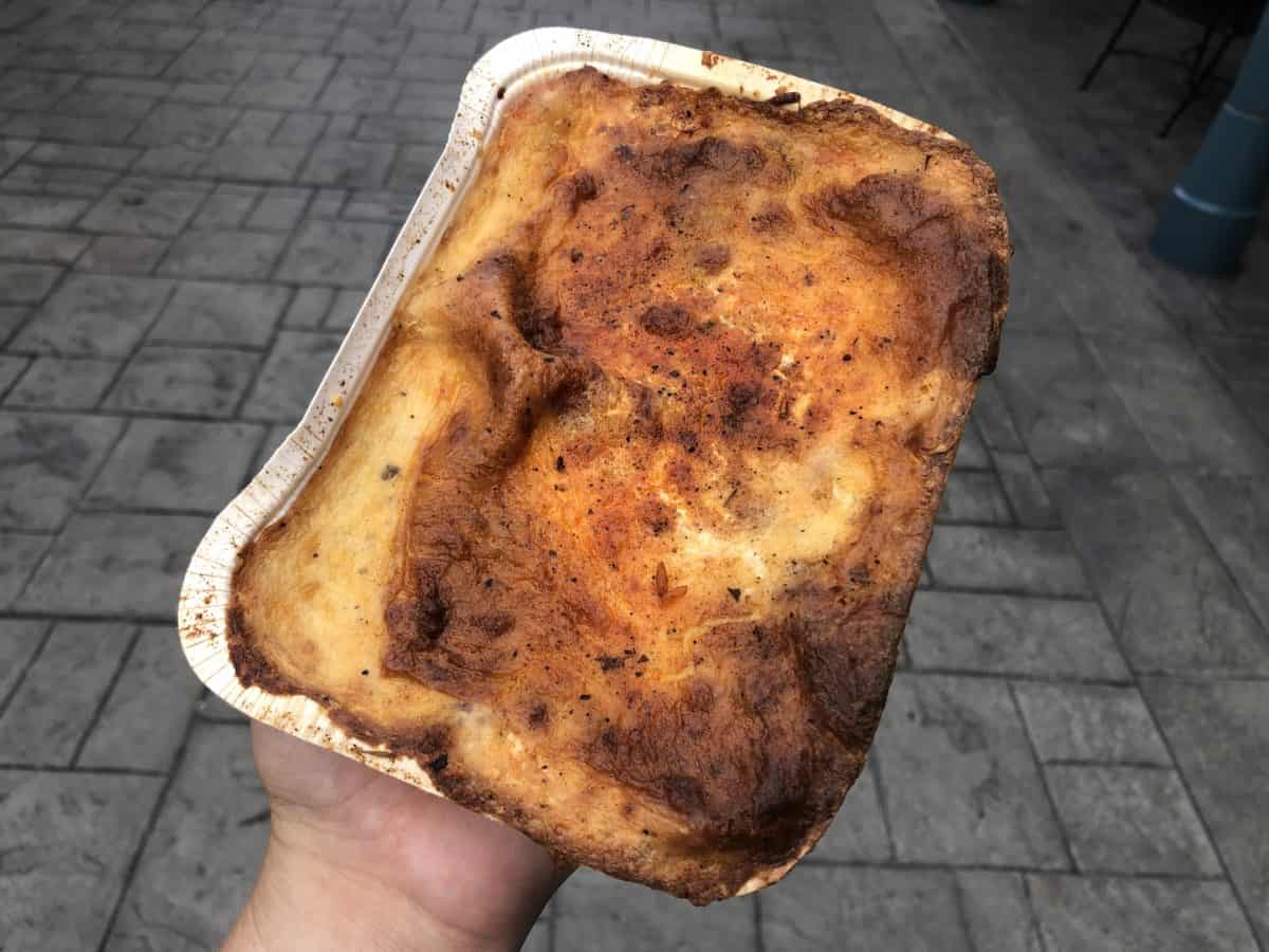 Individual portion of the Bayou Lasagna