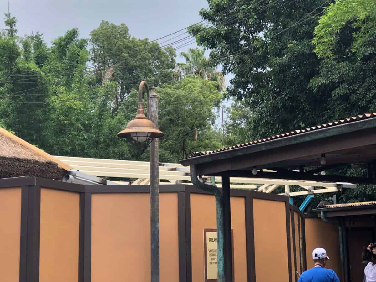 Some framework visible over the construction walls