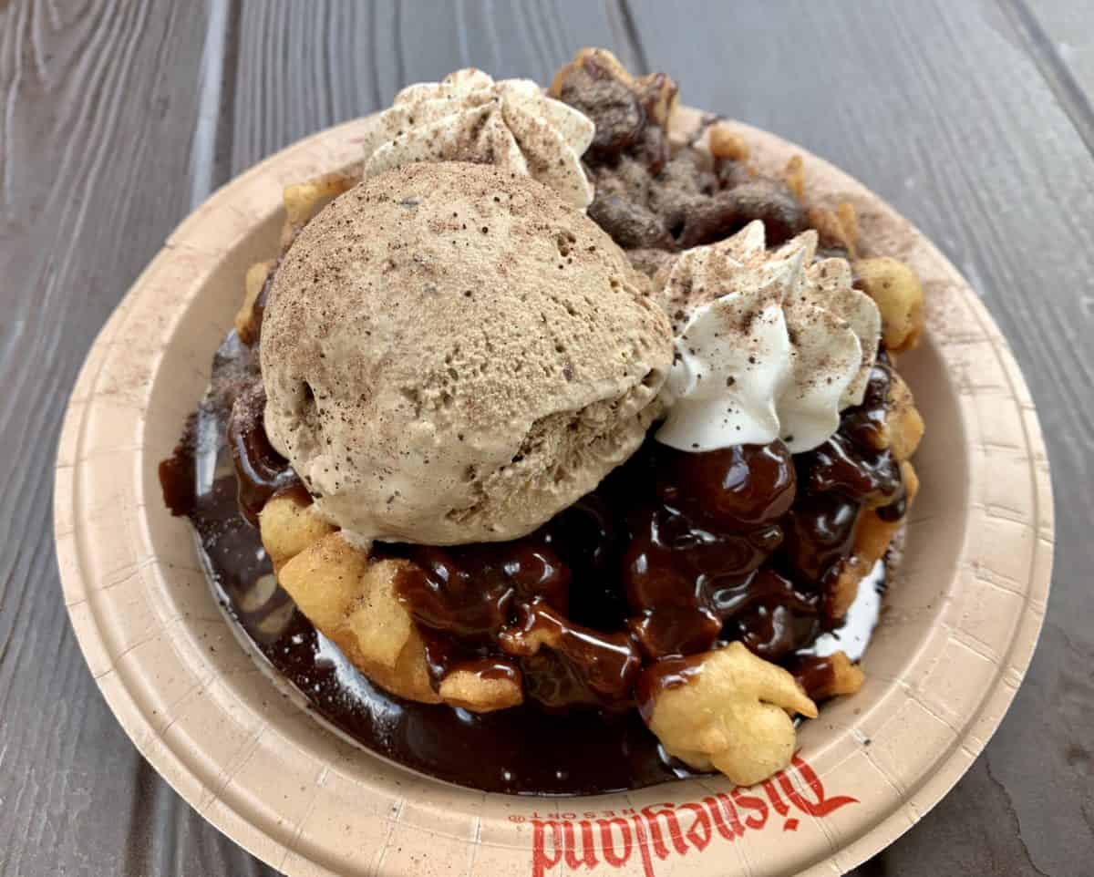 Chocolate and Coffee Funnel Cake Hungry Bear Restaurant Disneyland