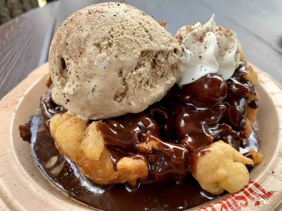 Chocolate and Coffee Funnel Cake Hungry Bear Restaurant Disneyland