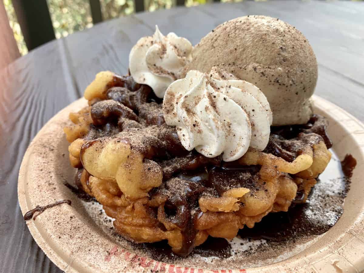 Chocolate and Coffee Funnel Cake Hungry Bear Restaurant Disneyland