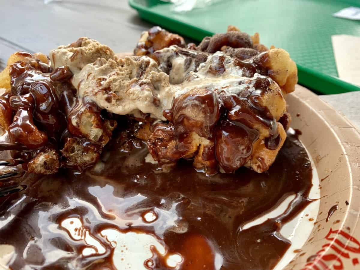 Chocolate and Coffee Funnel Cake Hungry Bear Restaurant Disneyland