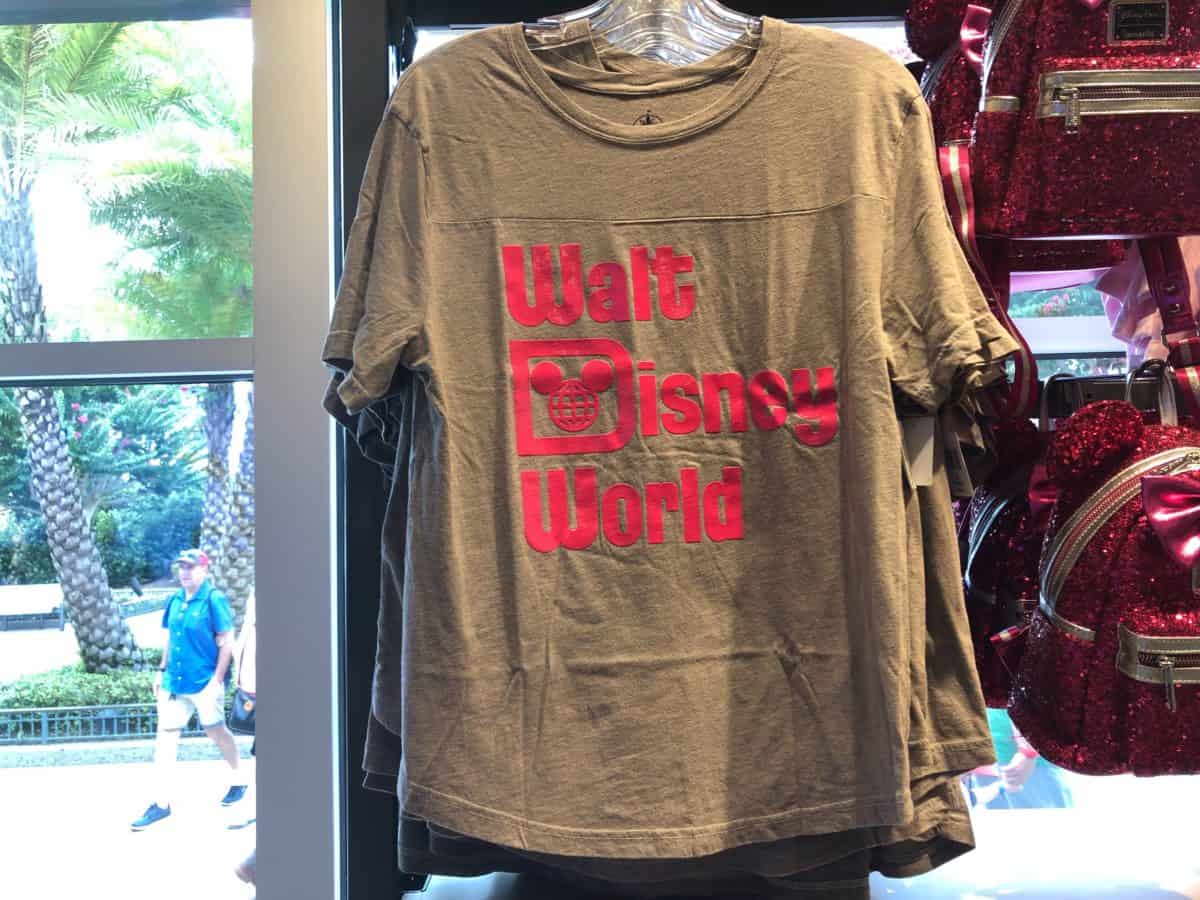 Imagination Pink Walt Disney World lettering on gray shirt