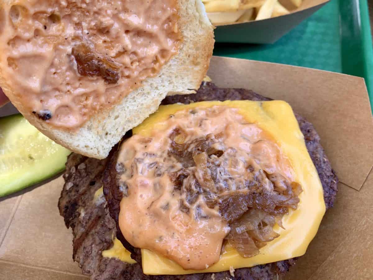 Double Cheeseburger and Loaded Fries Hungry Bear Restaurant Disneyland Park