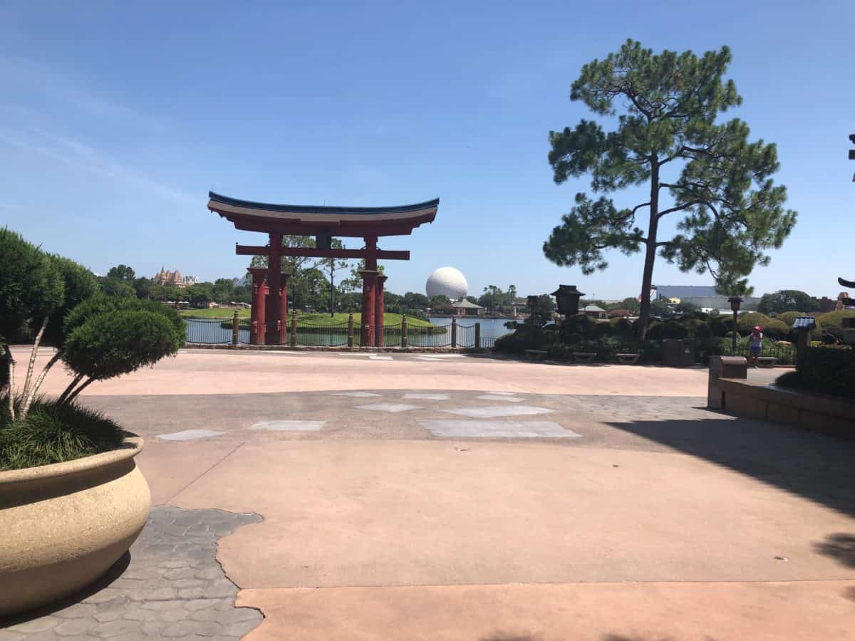 Japan Pavilion View of Spaceship Earth