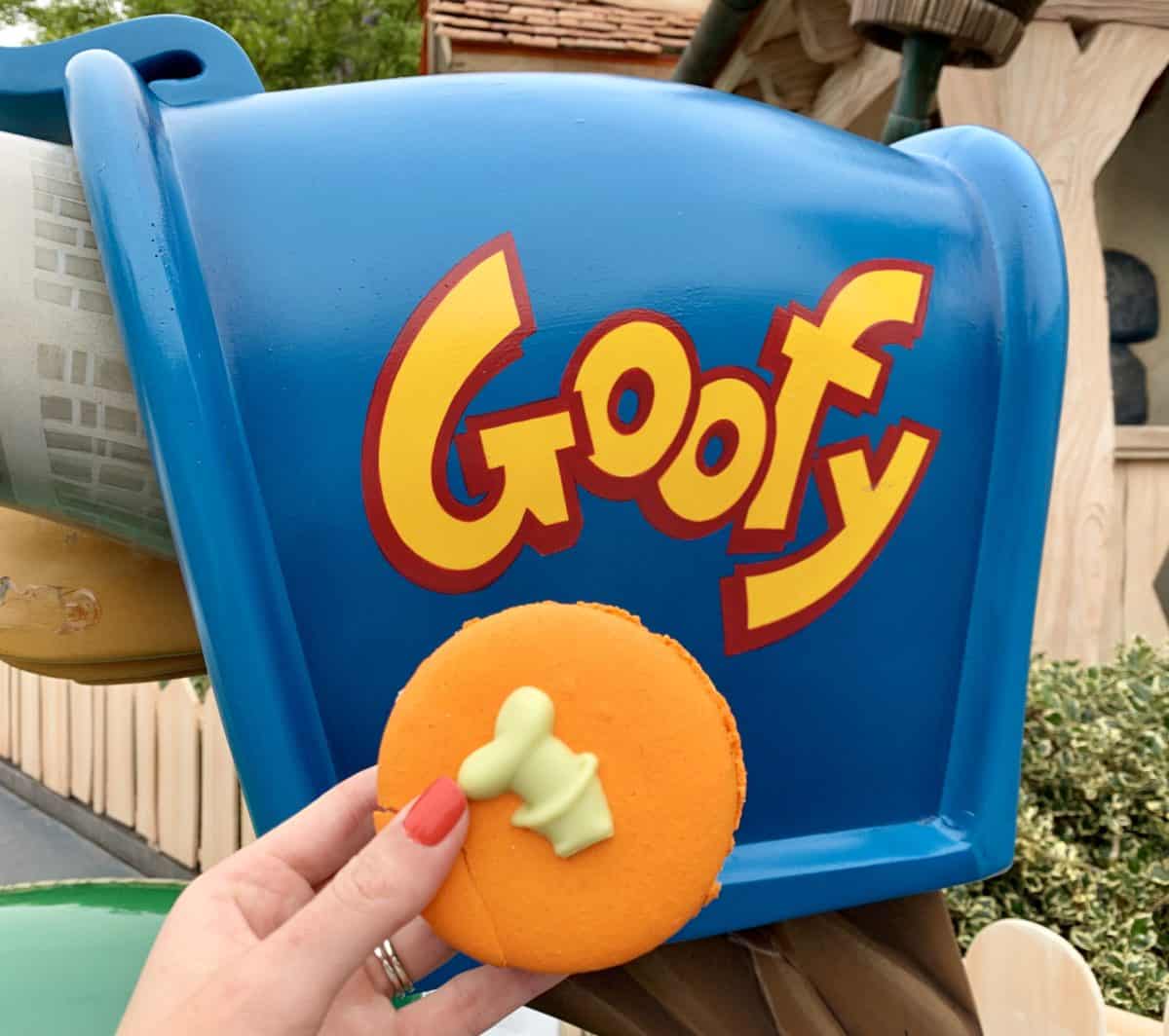 Goofy Inspired Cookies 'N Milk Macaron Jolly Holiday Bakery Disneyland Park