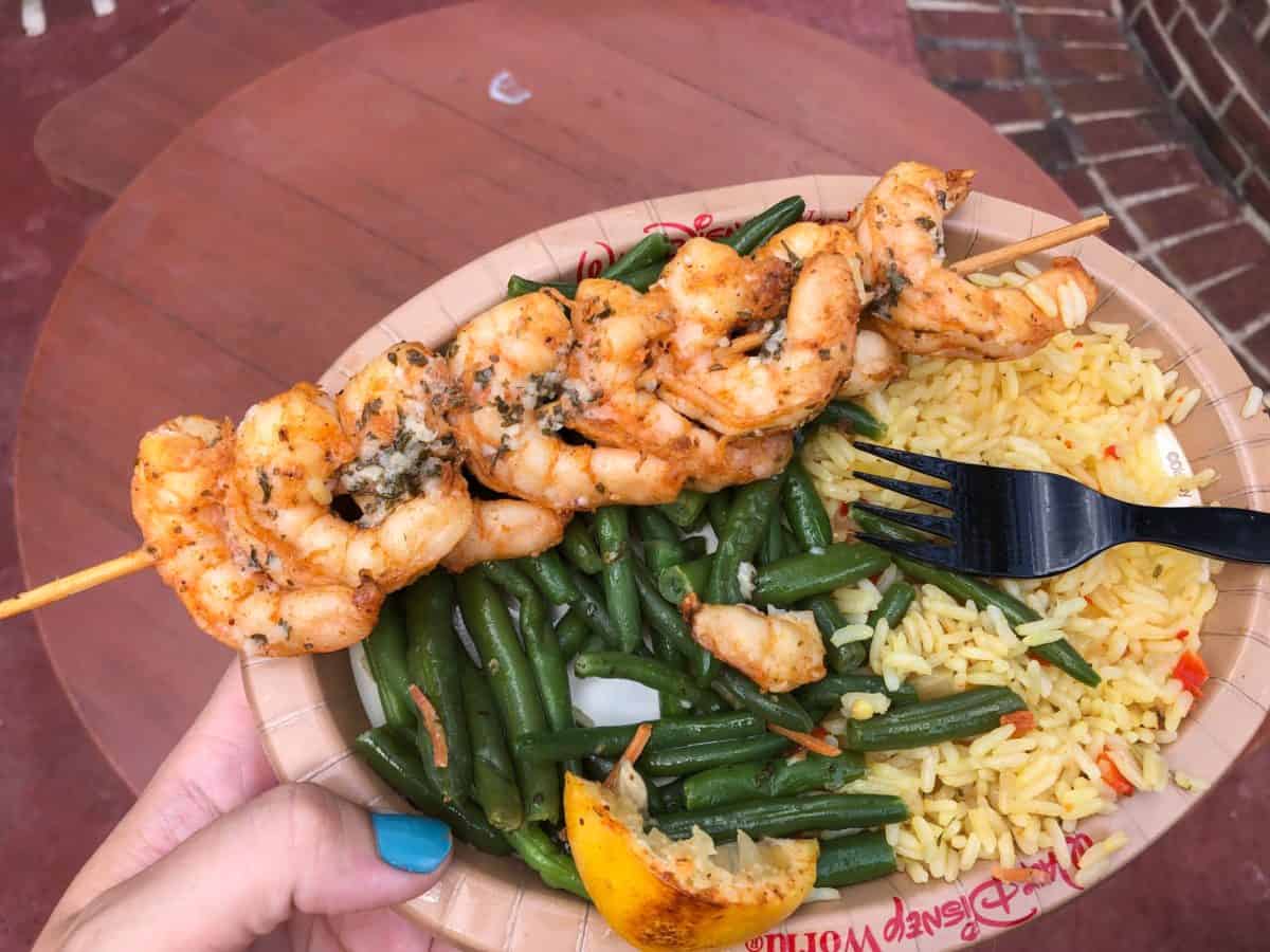 Shrimp, green beans, and rice