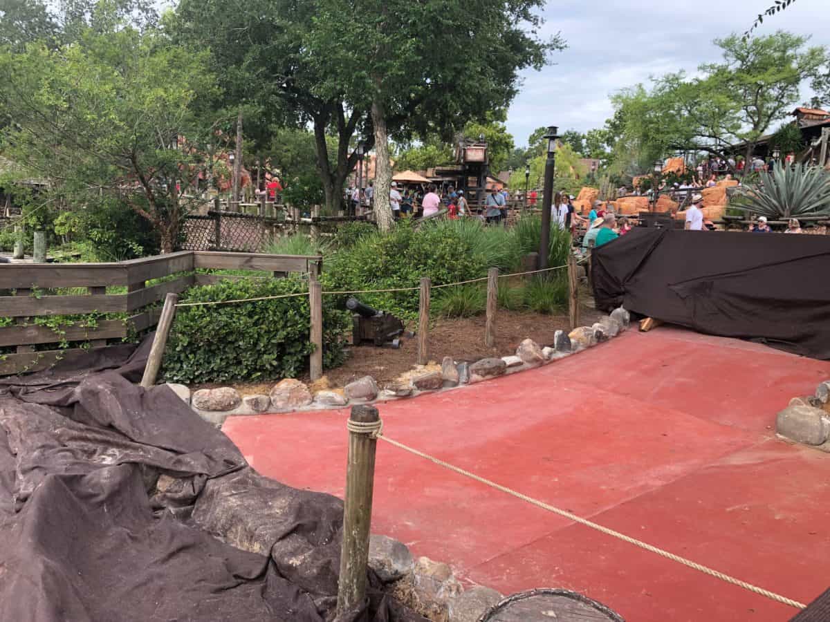 new pavement in frontierland near the exit