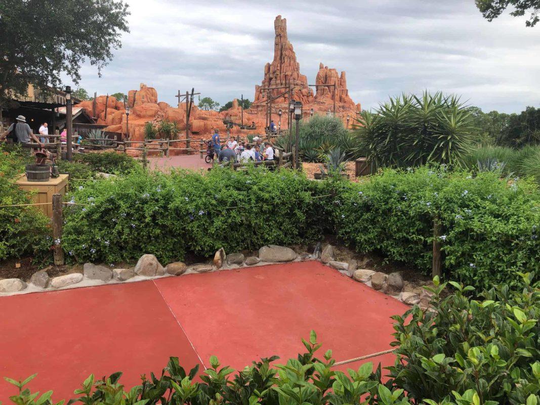 Big Thunder Mountain in the background from the dock's near River's of America