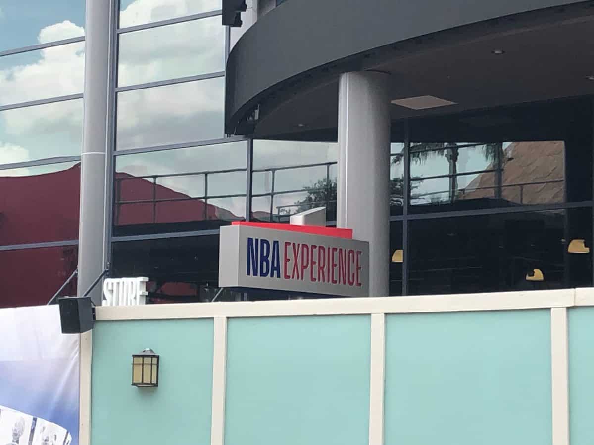 NBA Experience Sign seen over the construction walls