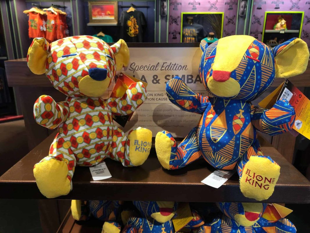 Simba and Nala plush together on the shelf