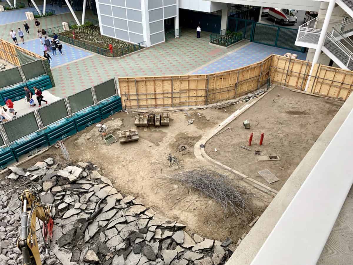 Tram Drop Off Demolition at Mickey and Friends and Pixar Pals Parking Structure Disneyland Resort