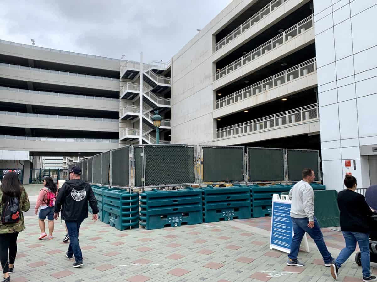 Tram Drop Off Demolition at Mickey and Friends and Pixar Pals Parking Structure Disneyland Resort