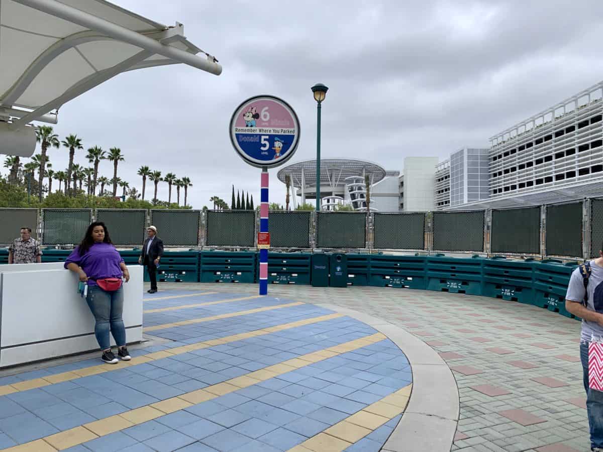 Tram Drop Off Demolition at Mickey and Friends and Pixar Pals Parking Structure Disneyland Resort