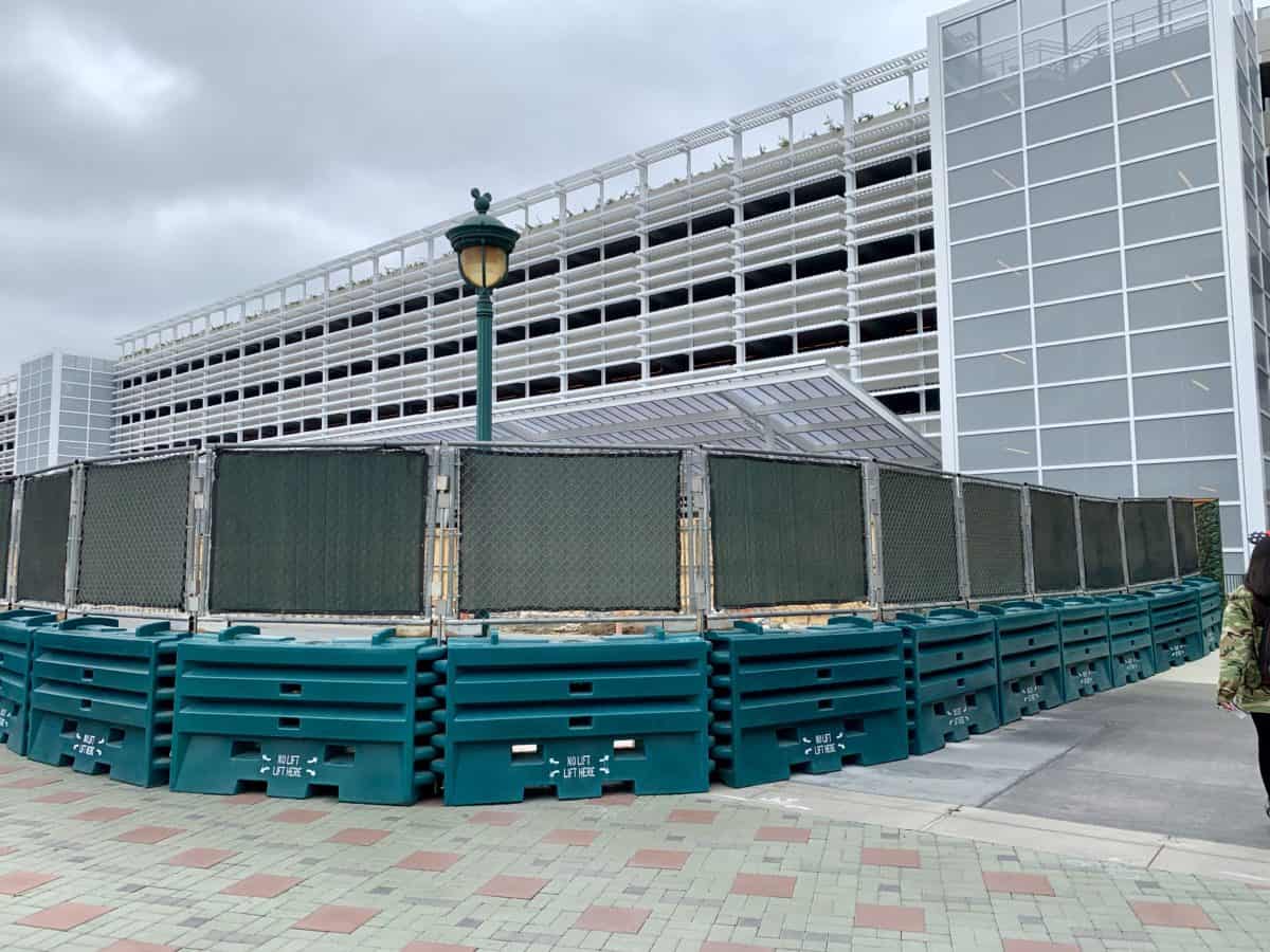 Tram Drop Off Demolition at Mickey and Friends and Pixar Pals Parking Structure Disneyland Resort