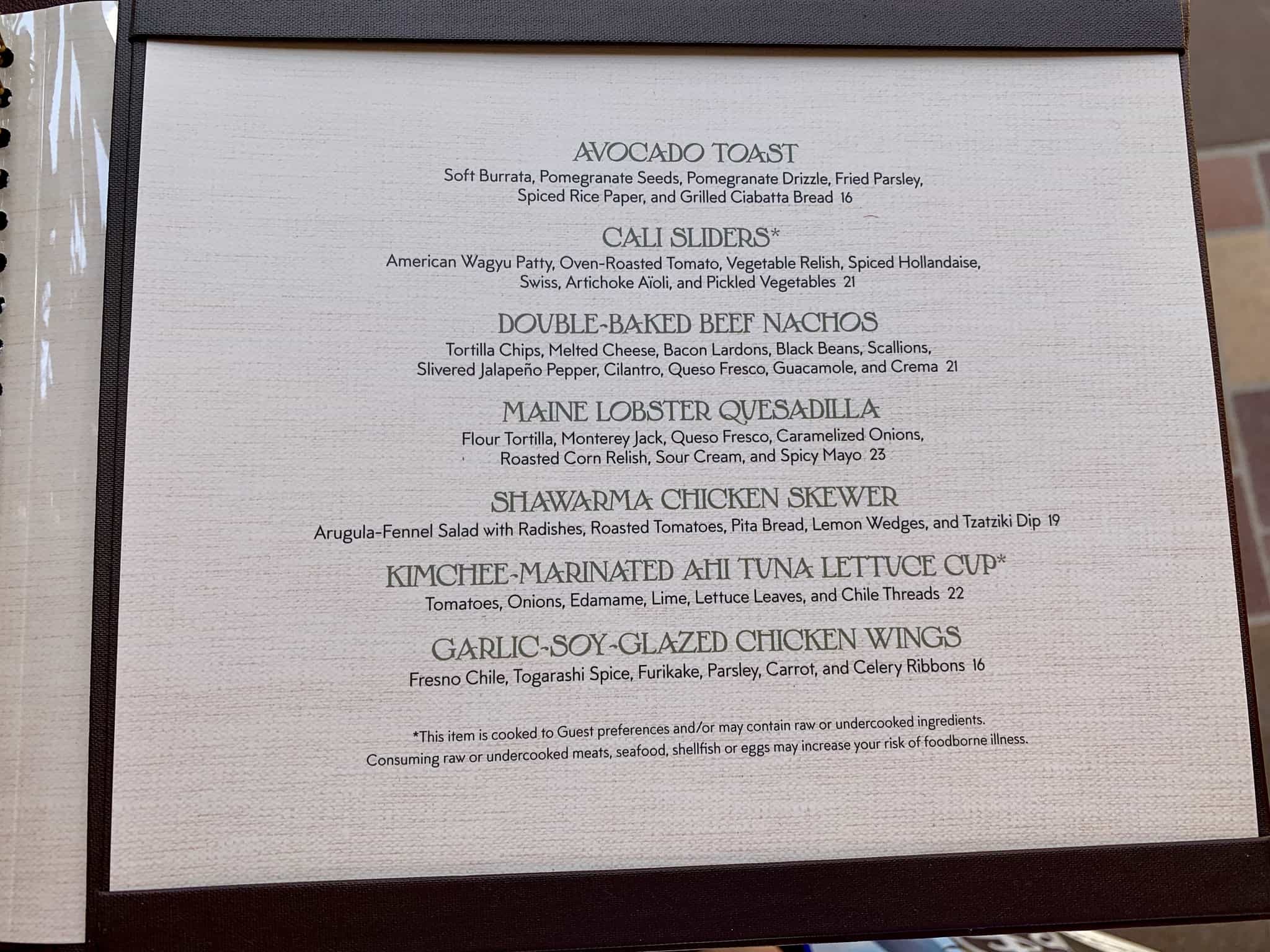 Craftsman Bar Pool Bar at Disney's Grand Californian Hotel and Spa Soft Opening Full Menus Revealed