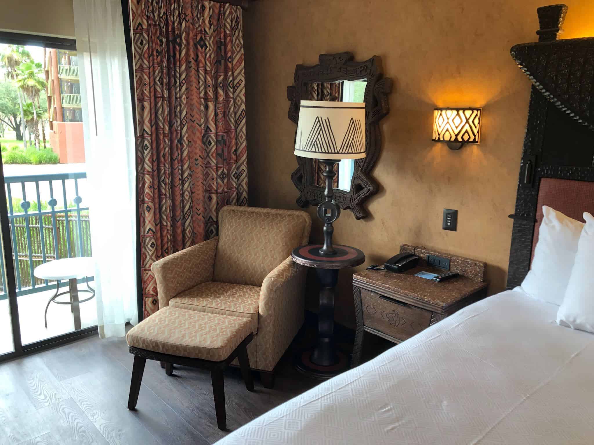 chair and table