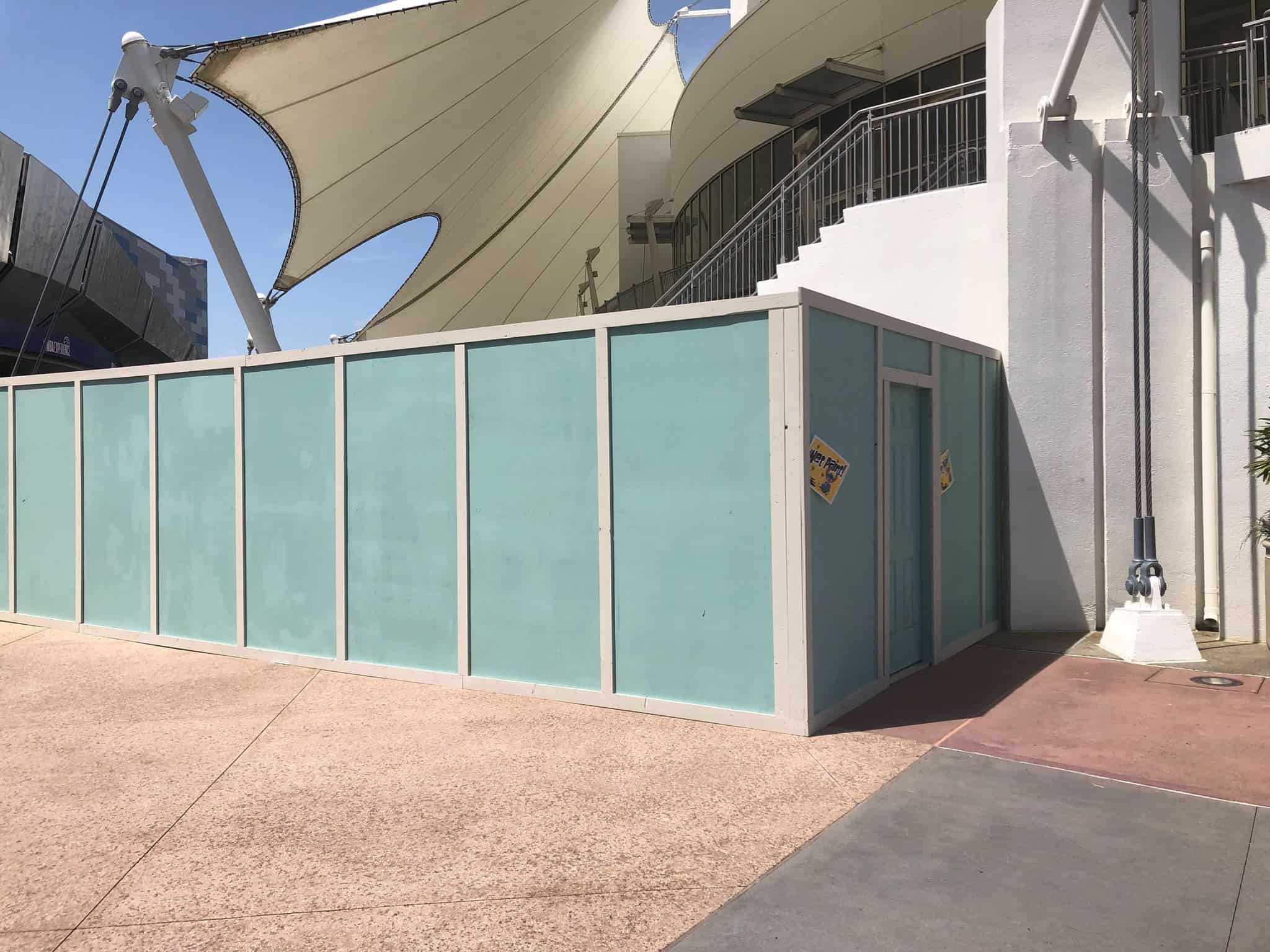 Cirque du Soleil construction walls around the stairs