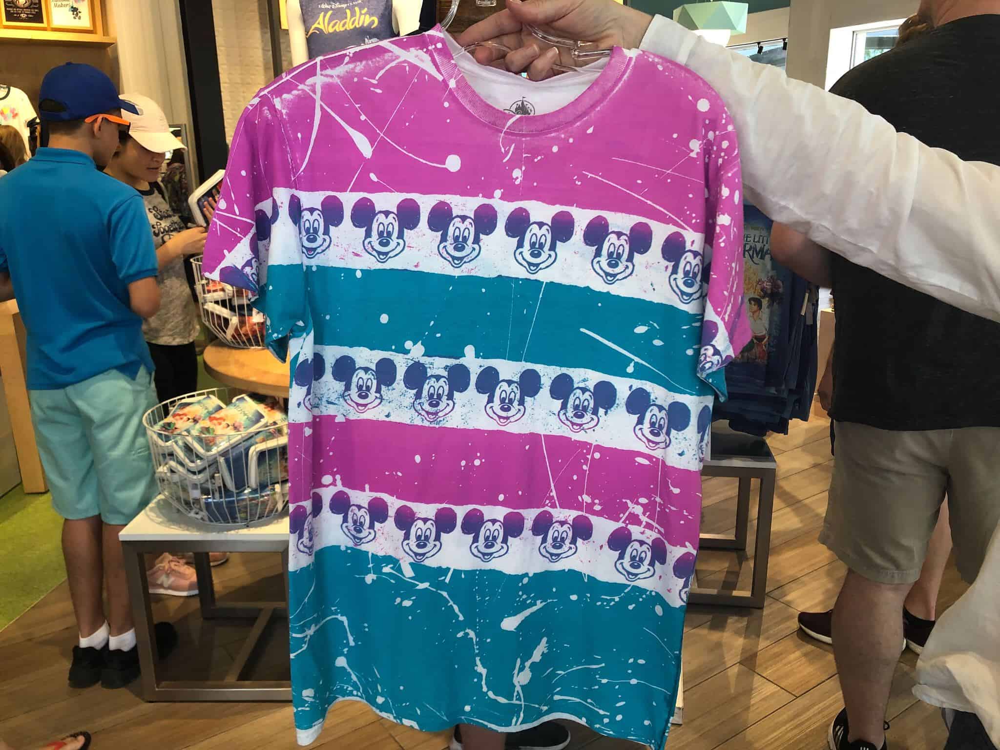 Pink and Blue Mickey Print Top