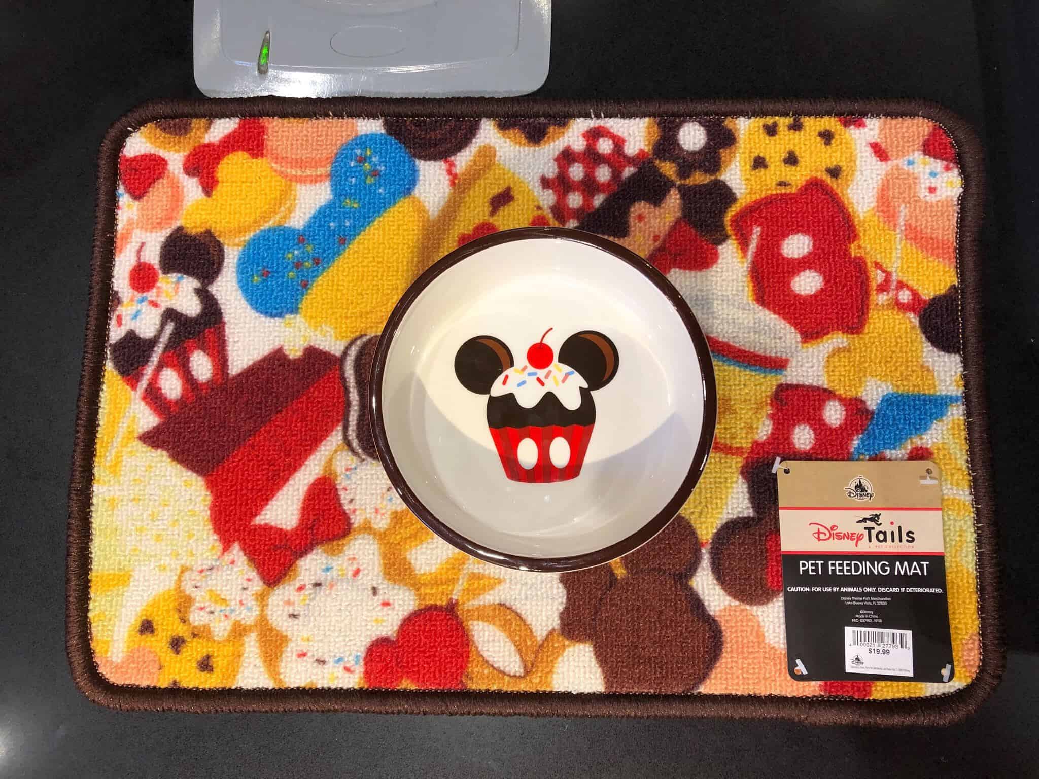 Pet Feeding Mat and Bowl themed to Disney snacks