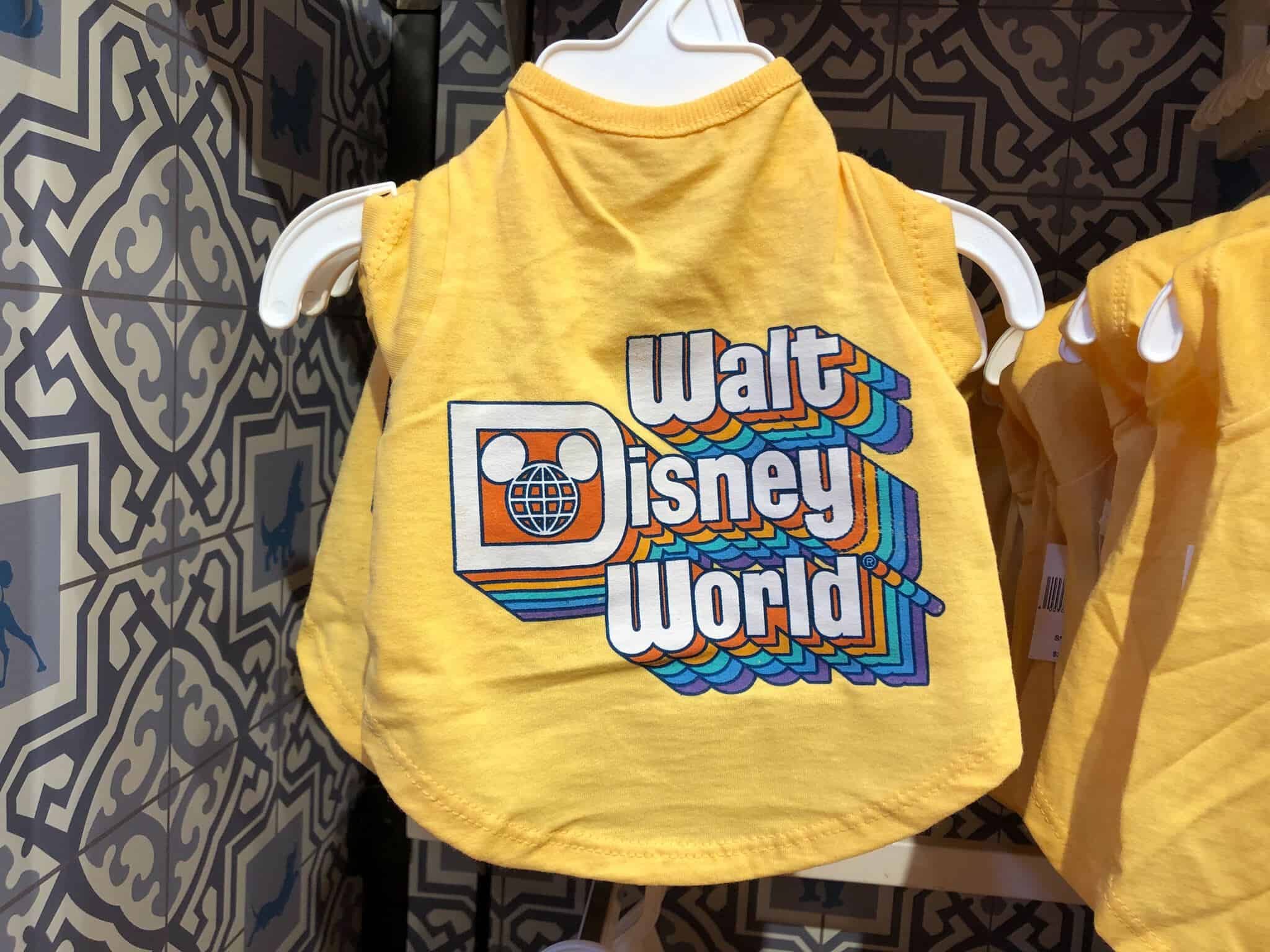 Walt Disney World yellow top with retro lettering for pets