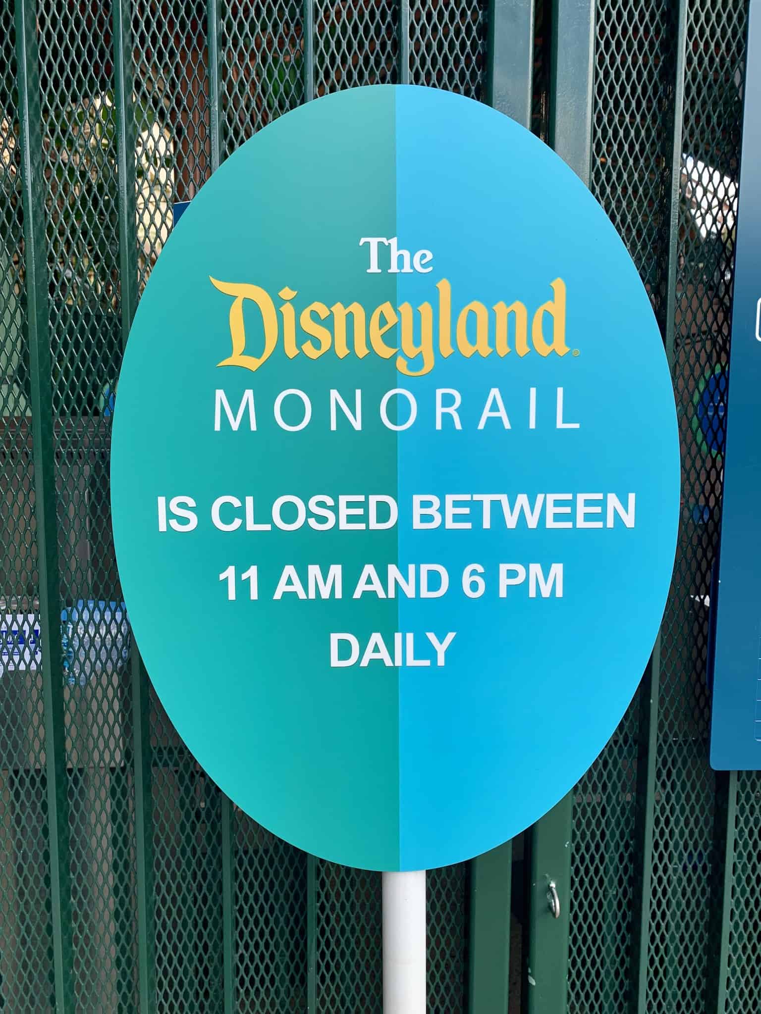 Disneyland Monorail Reduced Hours Disneyland Resort