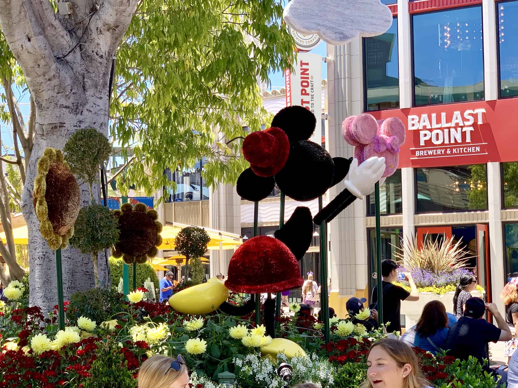 Downtown Disney District July 1 2019 Mickey and Friends Abstract Topiaries, Retro Disney Parks Collage Loungefly, and More