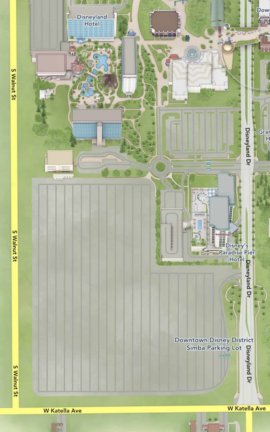 Downtown Disney District Stitch Lot Closed Guest Parking Now at Simba Lot Disneyland Resort