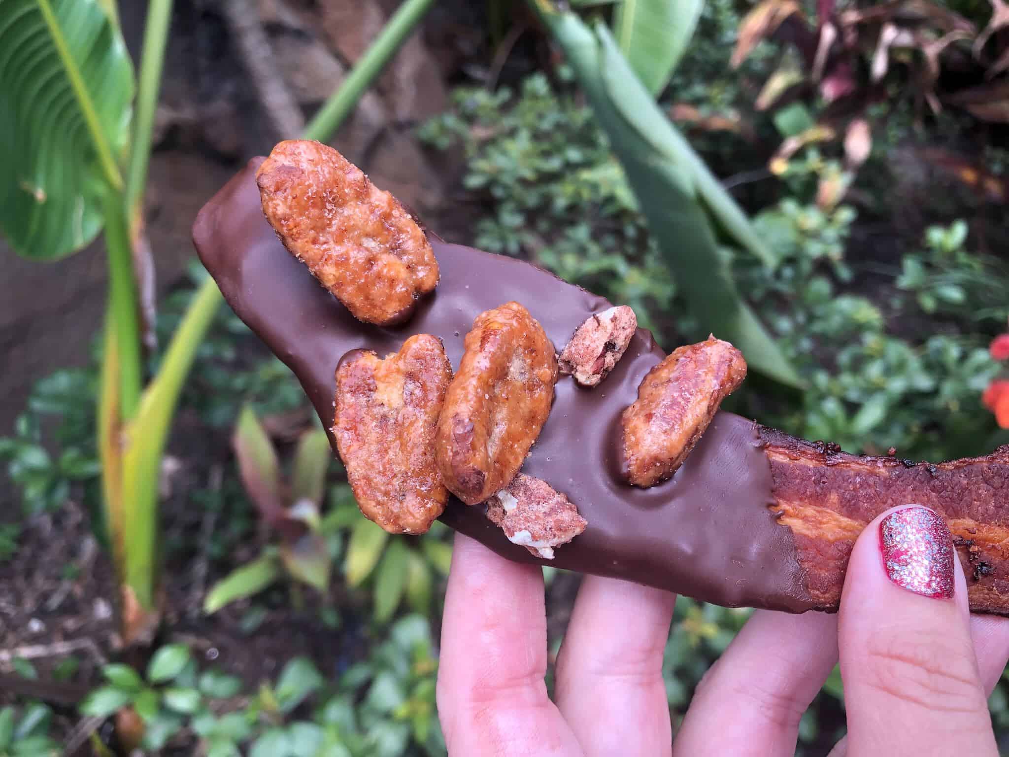 Cinnamon Pecon Chocolate Dipped Bacon