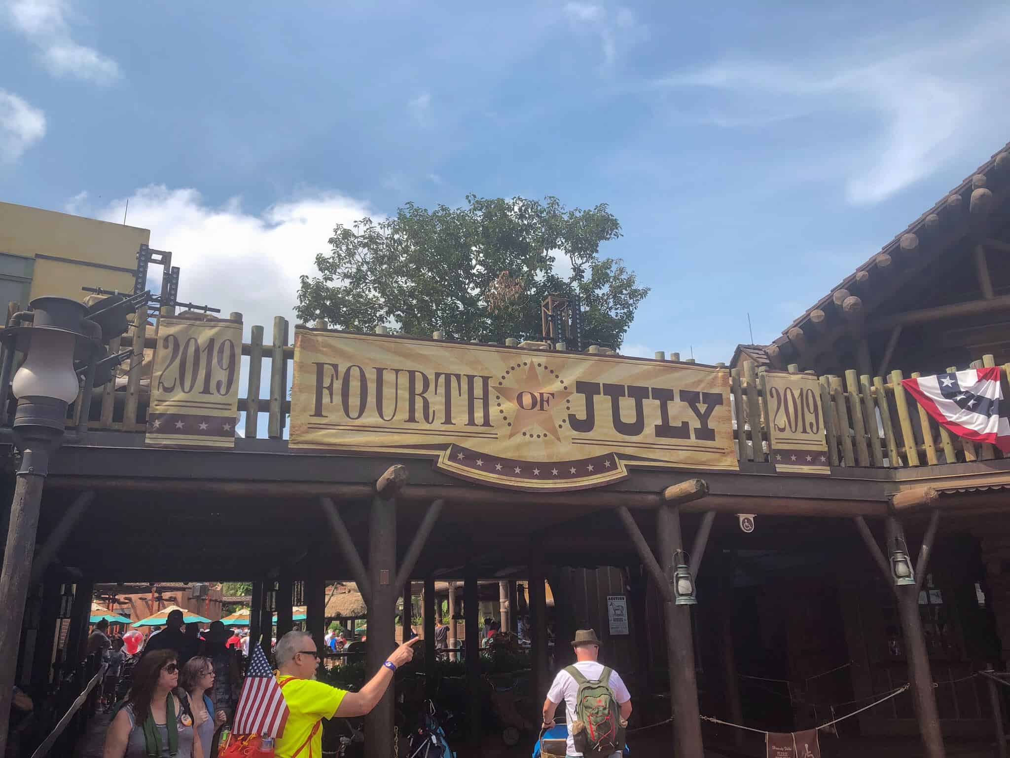 Fourth of July Banner in Frontierland