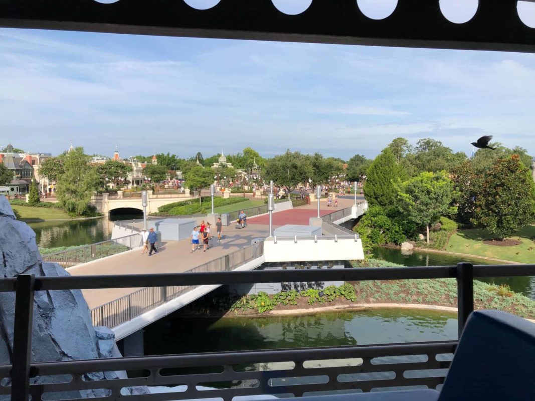 View from the PeopleMover with the Tomorrowland Sign Missing