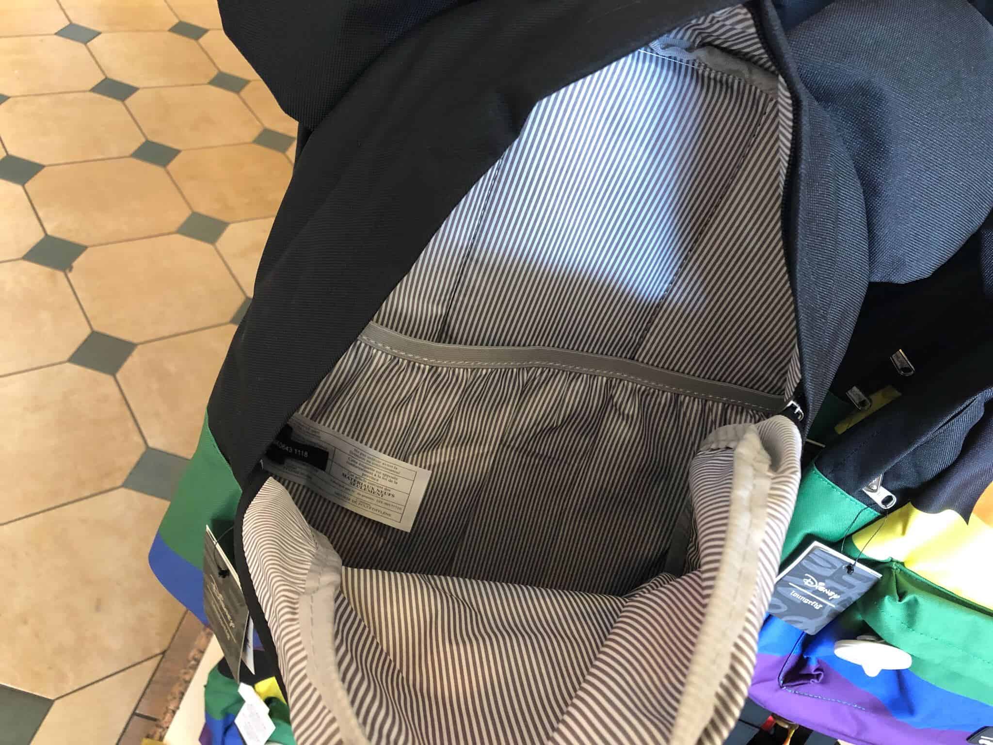 inside of the pride backpack