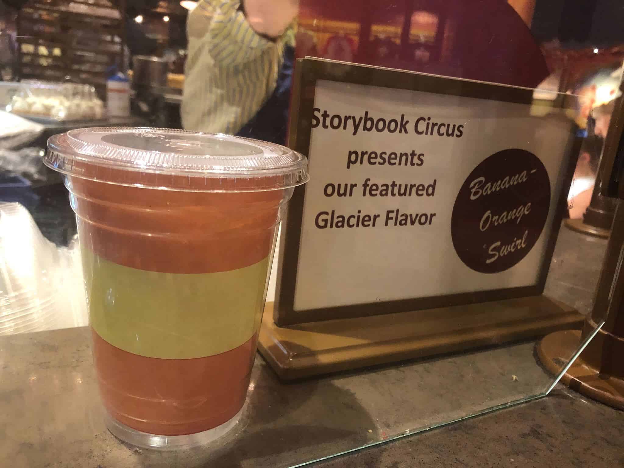 Banana Orange Swirl Glacier Freeze at Big Top Souvenirs