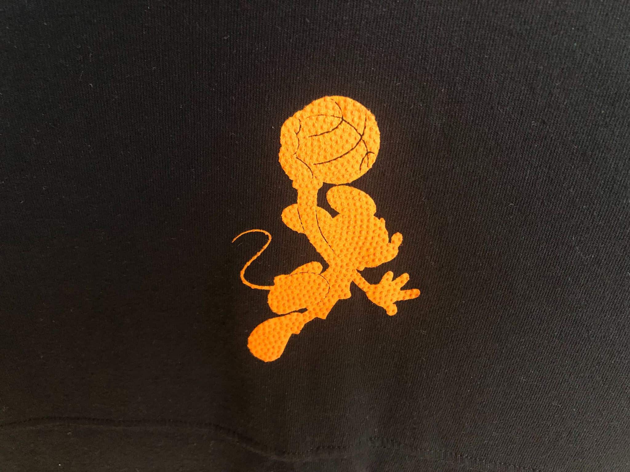 Mickey with basketball on front of Spirit Jersey