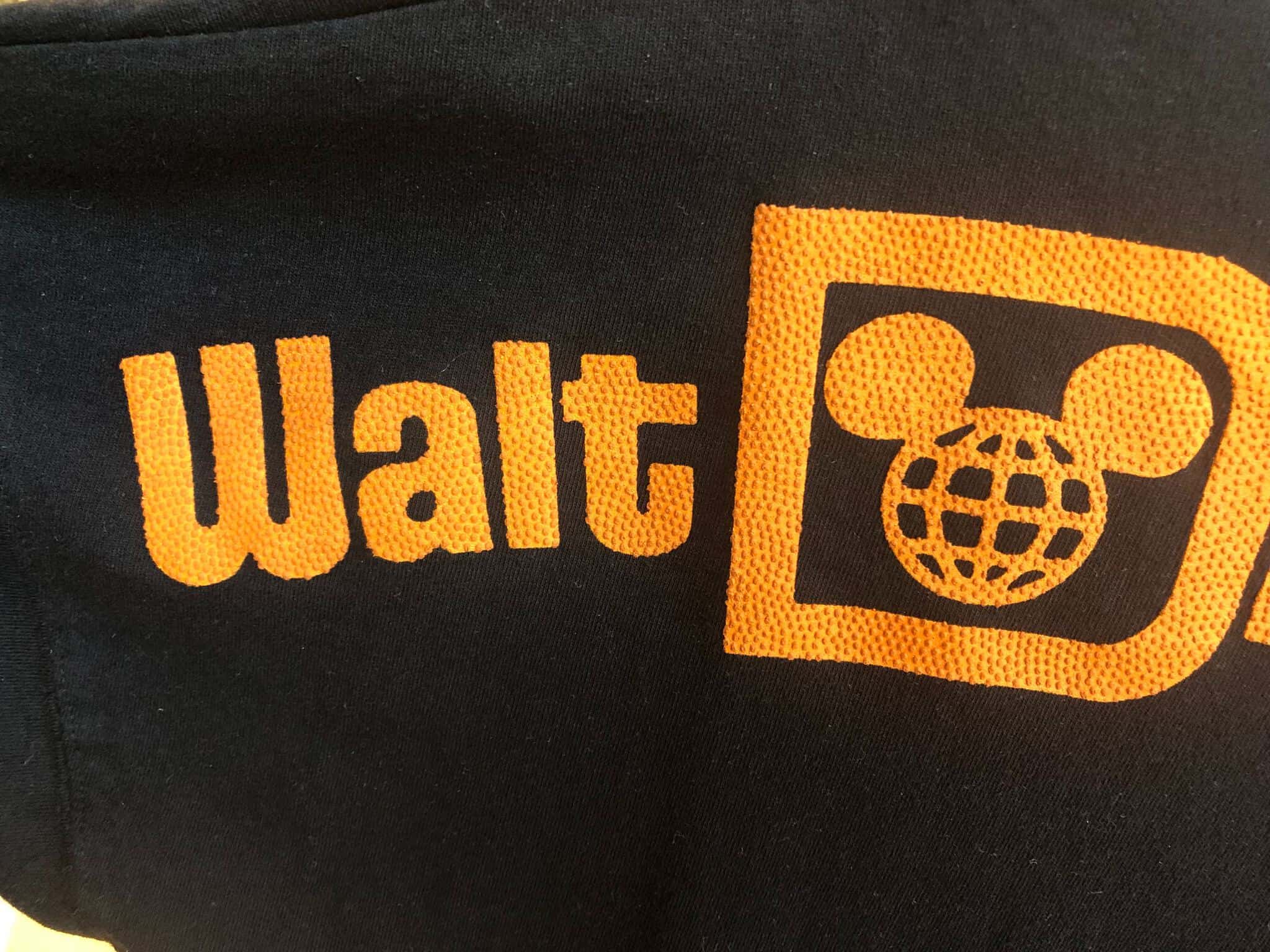 Close up of textured lettering of NBA Experience Spirit Jersey