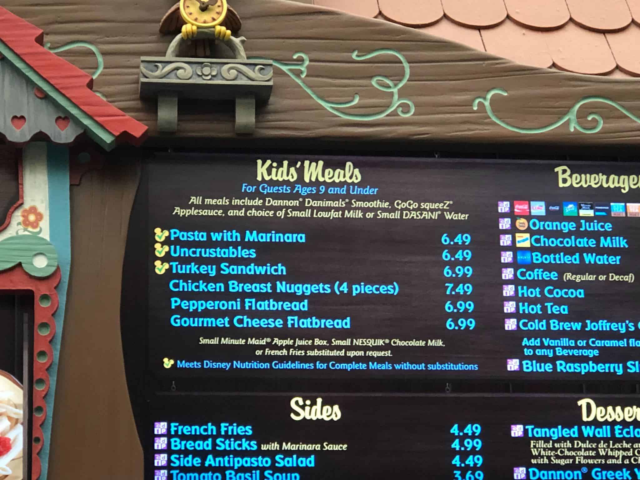 Turkey Sandwich on the Kid's Menu at Pinocchio Village Haus