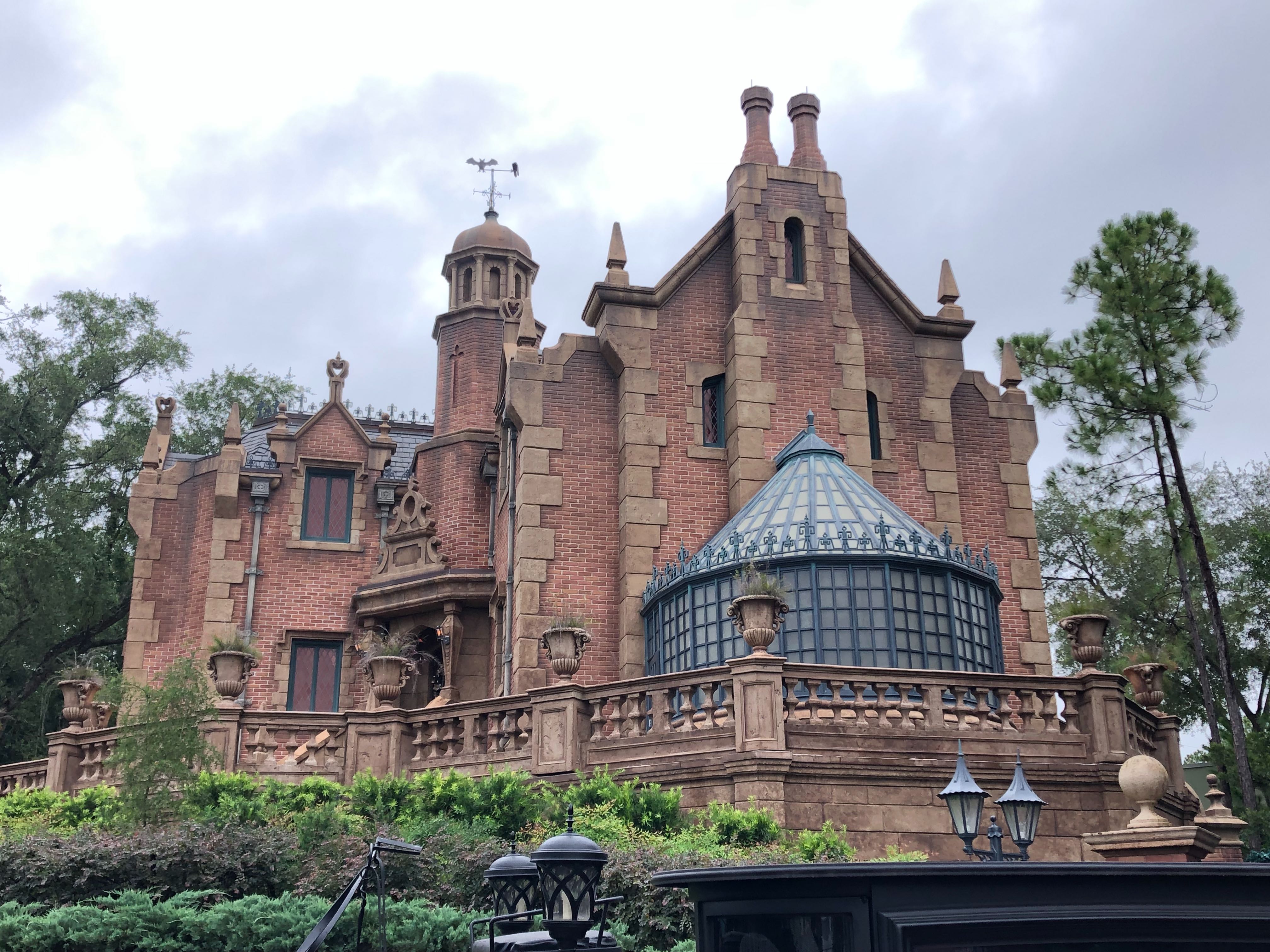 The Haunted Mansion on a rainy day