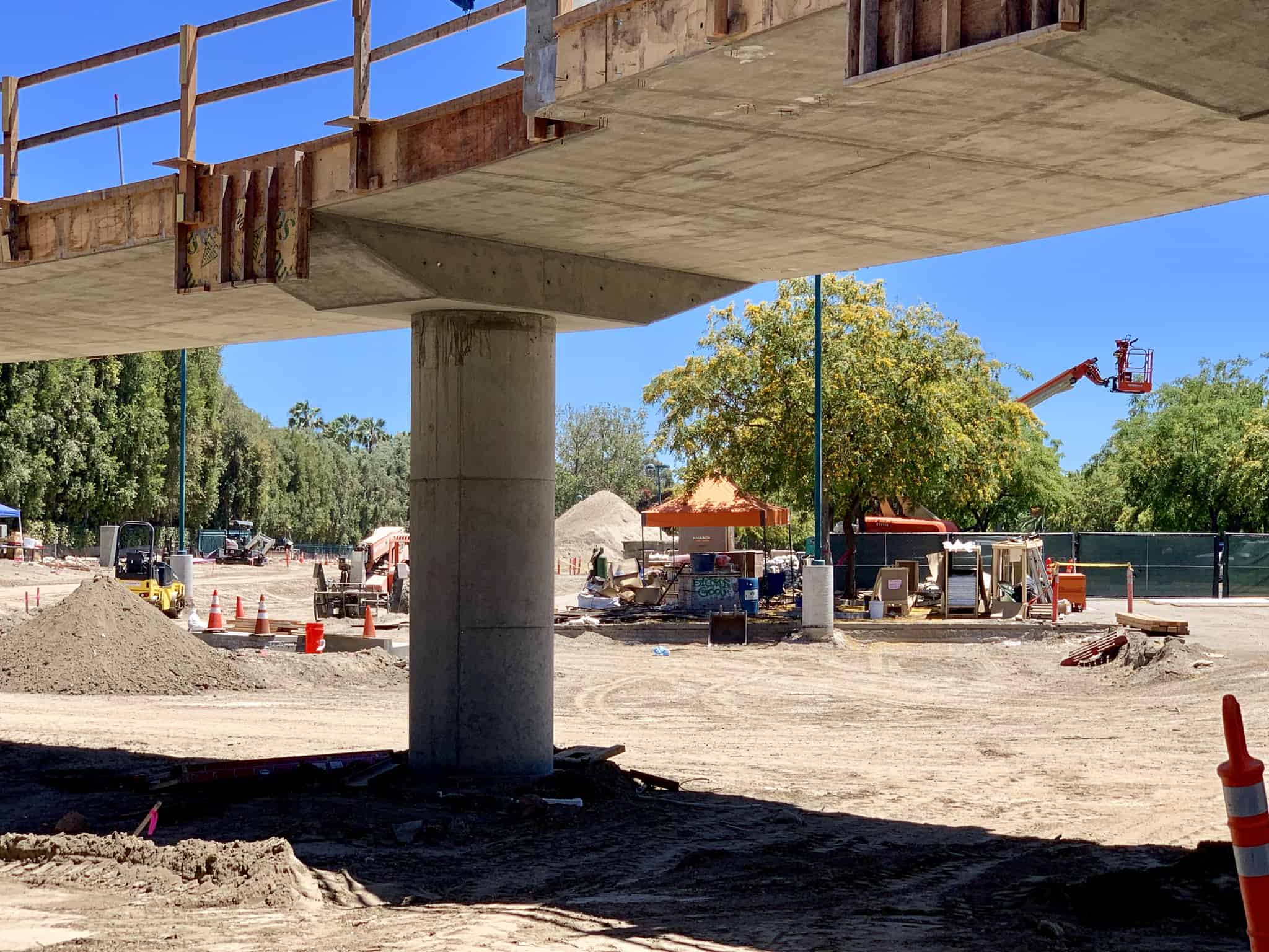 Pixar Pals Parking Structure Pedestrian Bridge Construction Update June 30 2019 Disneyland Resort