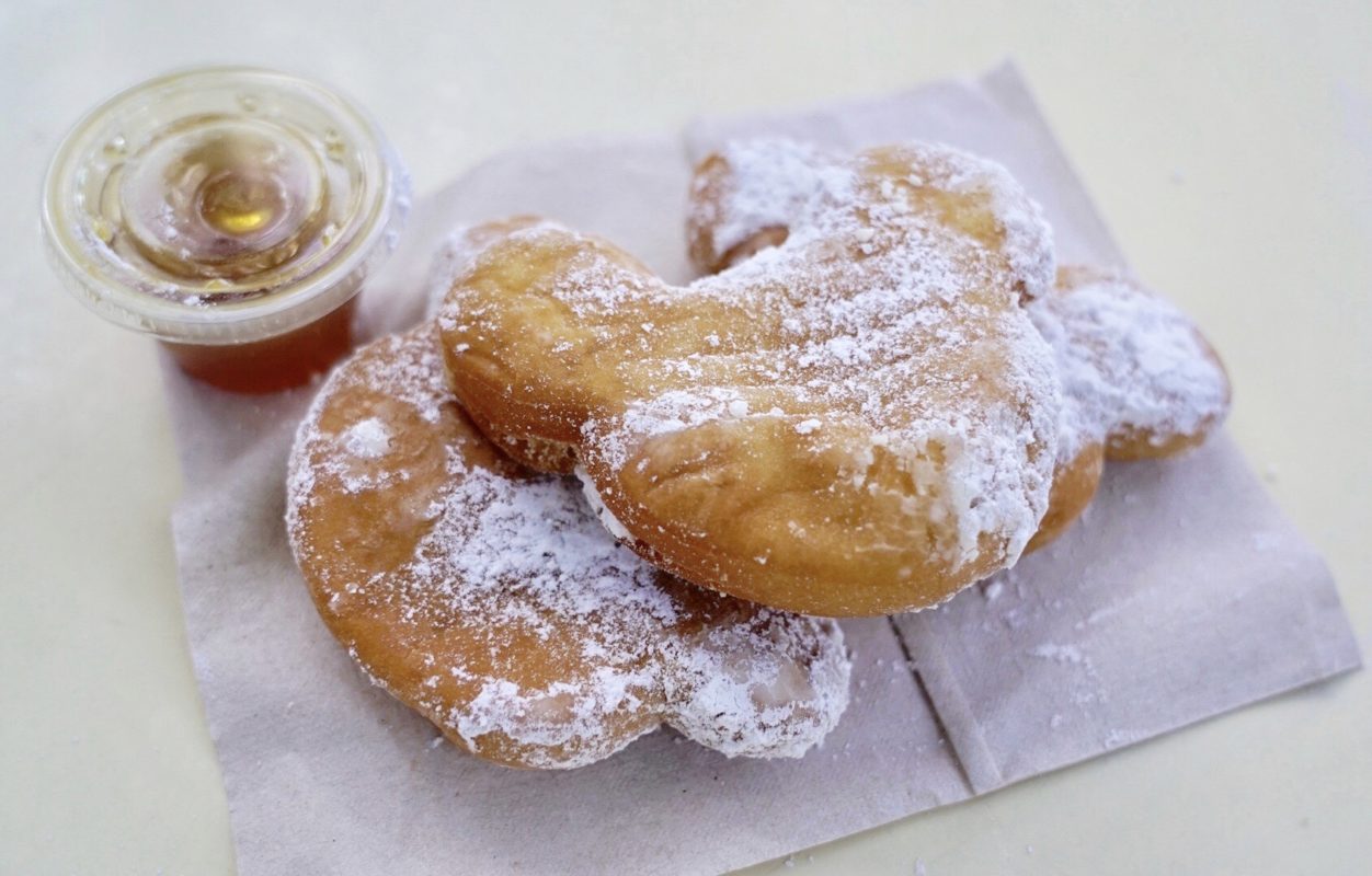 Blackberry Midnight Julep and "Honey... I Do" Beignets Mint Julep Bar Haunted Mansion 50th Anniversary Disneyland