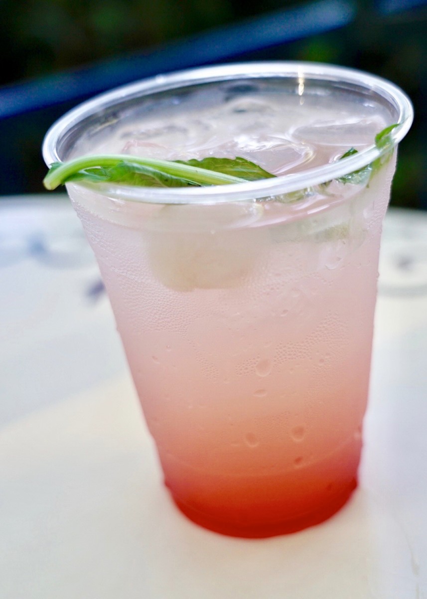 Blackberry Midnight Julep and "Honey... I Do" Beignets Mint Julep Bar Haunted Mansion 50th Anniversary Disneyland