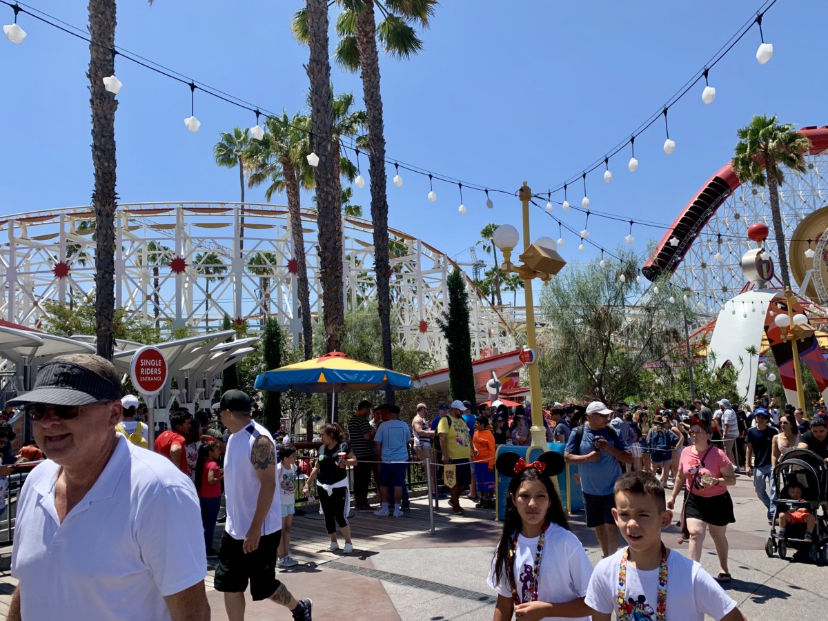 Disney California Adventure Photo Report 8-11-19 Crowds, Mickey Missing from Silly Symphony Swings, New Merch