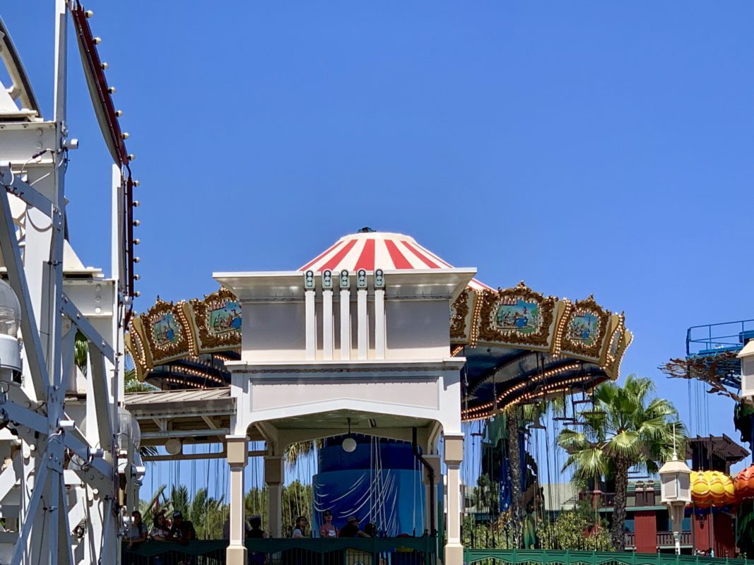 Disney California Adventure Photo Report 8-11-19 Crowds, Mickey Missing from Silly Symphony Swings, New Merch