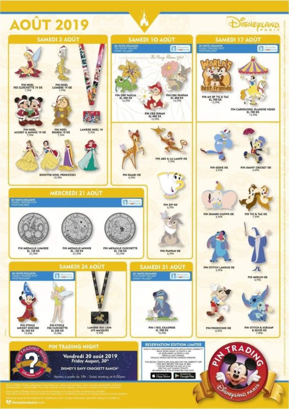 August 2019 Disneyland Paris Pin Releases