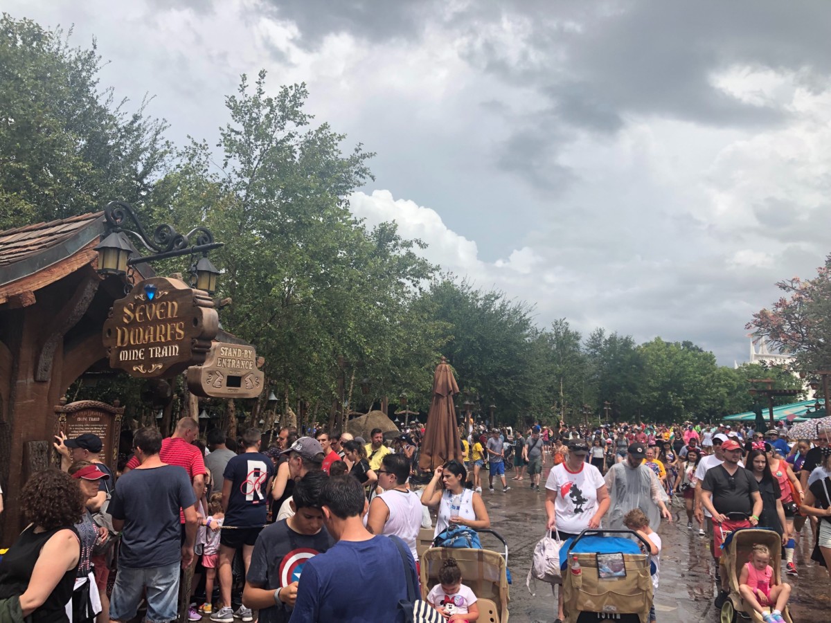 Guests waiting for Mine Train