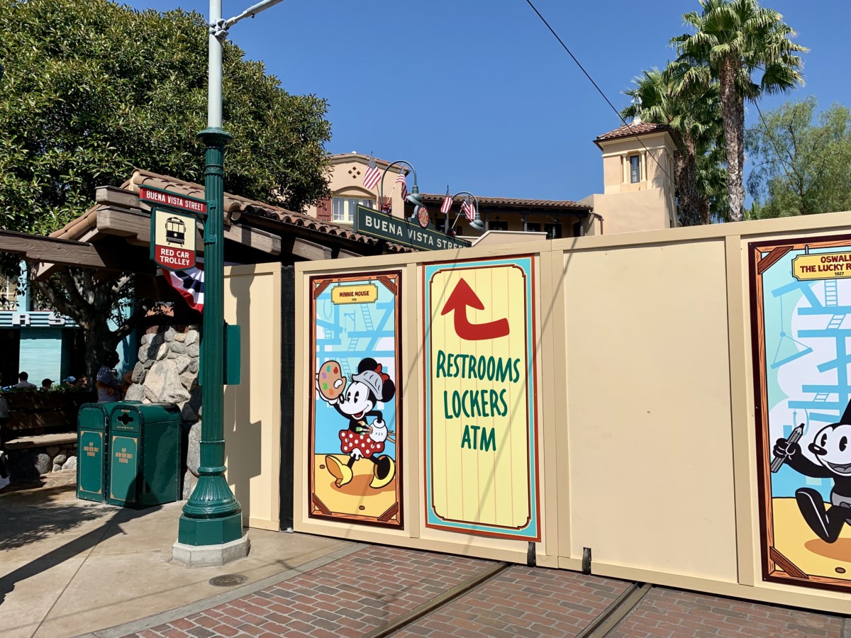 Red Car Trolley Station Buena Vista Street Under Refurbishment Disney California Adventure