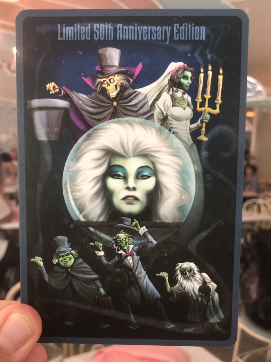 Sliders Materialize and "Hitchhiking" Ghost Blue Velvet Cake Trio Haunted Mansion 50th Anniversary River Belle Terrace Disneyland